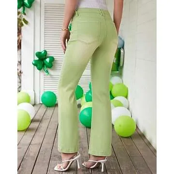 GRAPENT Business Casual Pants for Women Stretch High Waisted Flare Ripped Jeans Womens Stretchy Jean...