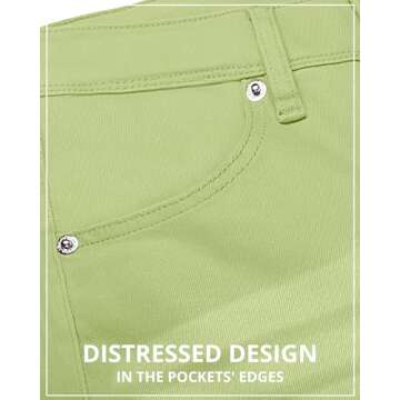 GRAPENT Business Casual Pants for Women Stretch High Waisted Flare Ripped Jeans Womens Stretchy Jeans 70s Outfits for Womens Jeans Wide Leg Pants for Women Color Lettuce Green Large Size 12 Size 14