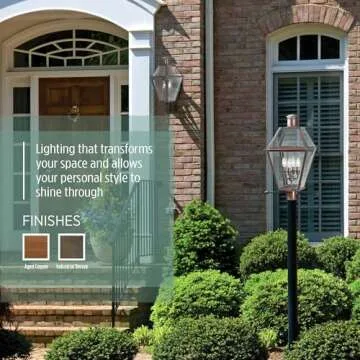 Quoizel Rue De Royal Charleston Outdoor Wall Lantern, 29.5 Inch 4-Light Aged Copper Vintage Wall Sconce, French Country Wall Light, Clear Glass, Outside Lights for Patio, Porch, Garage or Yard