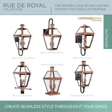 Quoizel Rue De Royal Charleston Outdoor Wall Lantern, 29.5 Inch 4-Light Aged Copper Vintage Wall Sconce, French Country Wall Light, Clear Glass, Outside Lights for Patio, Porch, Garage or Yard