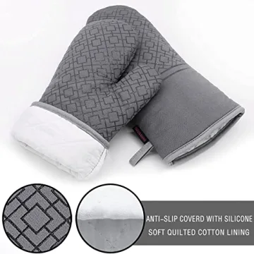 6-Piece High Heat Resistant Oven Mitts Set for Cooking