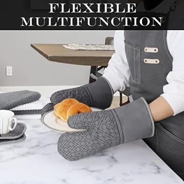 6-Piece High Heat Resistant Oven Mitts Set for Cooking