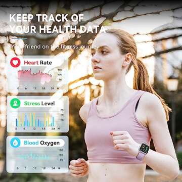 Woneligo Smart Watch - Purple with Alexa, Health Monitor & 7-Day Battery