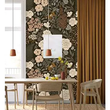 Beautiful HAOKHOME Floral Peel and Stick Wallpaper 17.7in x 9.8ft
