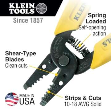 Klein Tools 11045 Wire Stripper/Cutter (10-18 AWG Solid), Made in USA