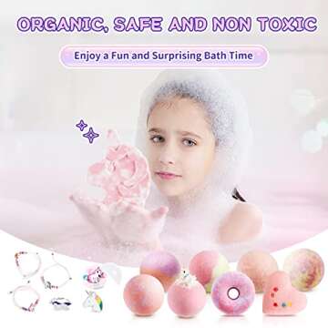 Kids Bath Bombs with Surprise - 9 Pack for Valentine's Gifts