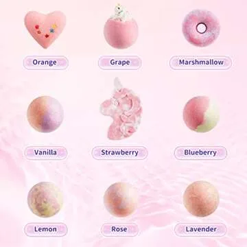 Kids Bath Bombs with Surprise - 9 Pack for Valentine's Gifts
