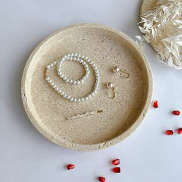 Stylish StonePlus Natural Marble Tray for Home Use