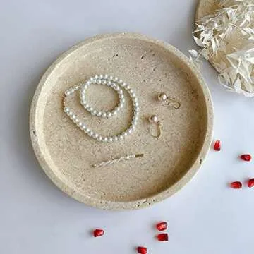 Stylish StonePlus Natural Marble Tray for Home Use