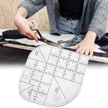 Tujuna Curved Corner Cutter Quilt Ruler | Acrylic Sewing Patchwork Ruler Quilting Templates | DIY Sewing Supplies Sewing Template Patchwork Tool | Curved Corner Cutter Ruler