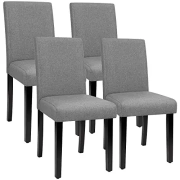 Furmax Urban Fabric Parson Chairs - Set of 4 Stylish Gray Dining Chairs