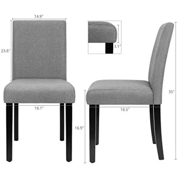 Furmax Urban Fabric Parson Chairs Set of 4 Gray Dining
