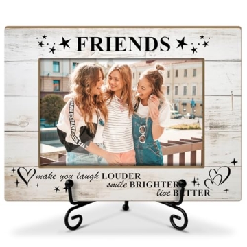 Friends Frame Friendship Gifts for Besties, 4 x 6 Picture Frame Wooden Frame Photo Frame Tabletop Di...