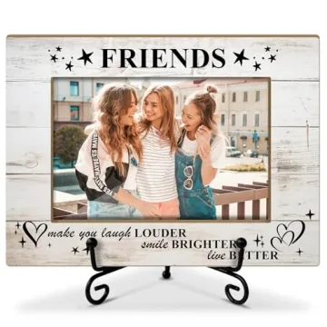 Friends Frame Friendship Gifts for Besties, 4 x 6 Picture Frame Wooden Frame Photo Frame Tabletop Di...