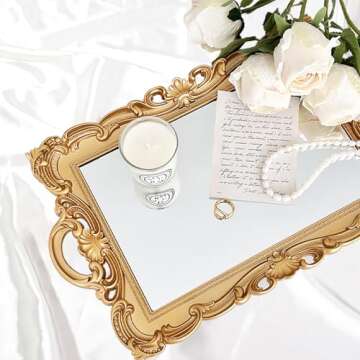 Frcctre 3-Piece Decorative Mirror Tray Set in 3 Colors