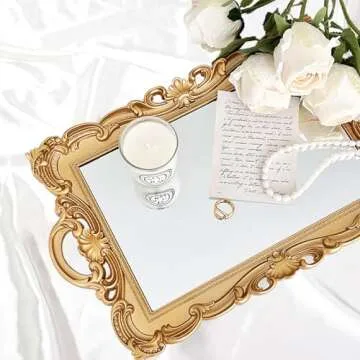 Frcctre 3-Piece Decorative Mirror Tray Set in 3 Colors