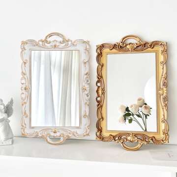 Frcctre 3-Piece Decorative Mirror Tray Set in 3 Colors