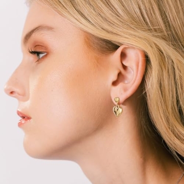 Luxury 18K Gold Heart Earrings for Women Valentine Gift
