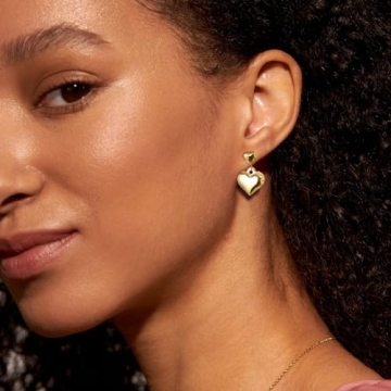 Luxury 18K Gold Heart Earrings for Women Valentine Gift