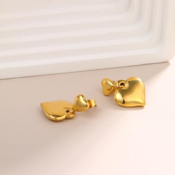 Luxury 18K Gold Heart Earrings for Women Valentine Gift