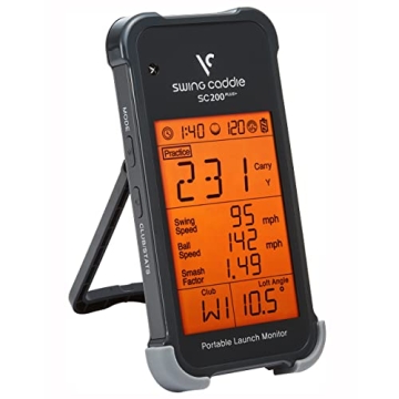 Voice Caddie SC200Plus Portable Golf Launch Monitor with Real-Time Shot Data Tracking - 12-Hour Batt...