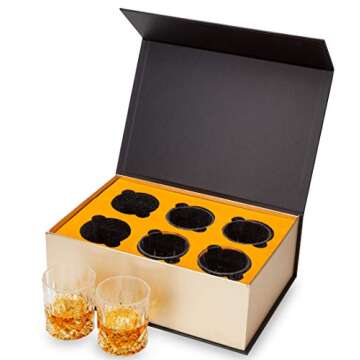 KANARS Whiskey Glasses Set of 6 with Elegant Gift Box, 10 Oz Premium Old Fashioned Crystal Glass Tum...