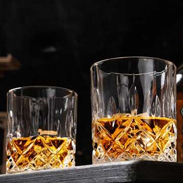 KANARS Whiskey Glasses Set of 6 - Elegant Crystal Tumbler Gift Set