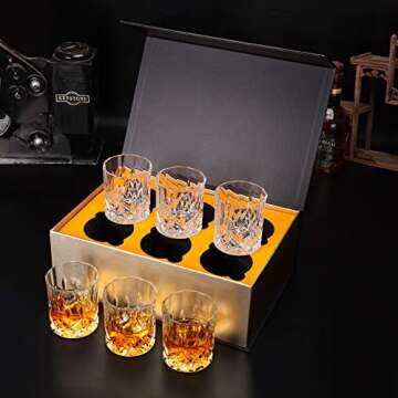 KANARS Whiskey Glasses Set of 6 - Elegant Crystal Tumbler Gift Set