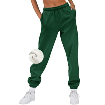AUTOMET Women's Cozy Fleece Lined Sweatpants with Pockets