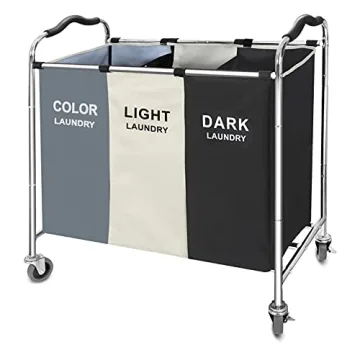 Stylish 240L Laundry Basket with Wheels for Easy Sorting