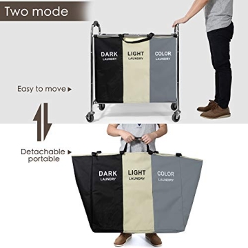 Stylish 240L Laundry Basket with Wheels for Easy Sorting