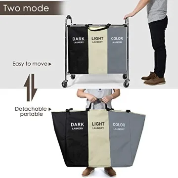 Stylish 240L Laundry Basket with Wheels for Easy Sorting