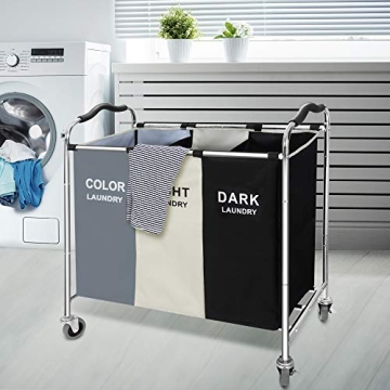 Stylish 240L Laundry Basket with Wheels for Easy Sorting