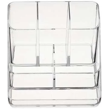 Amazon Basics Acrylic 6-Compartment Tall Durable Makeup Jewelry Accessories Storage Organizer Tray