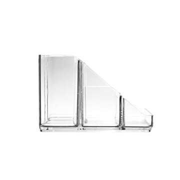 Amazon Basics Acrylic 6-Compartment Tall Durable Makeup Jewelry Accessories Storage Organizer Tray
