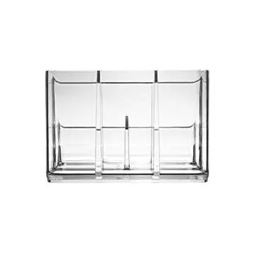Amazon Basics Acrylic 6-Compartment Tall Durable Makeup Jewelry Accessories Storage Organizer Tray
