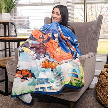 JUST FUNKY Dragon Ball Super Universe 7 Fleece Blanket in a Tin Container | 45 X 60 Inches Blanket F...