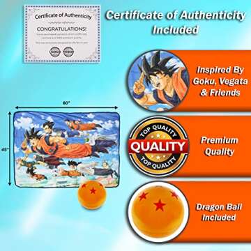 Cozy Dragon Ball Super Fleece Blanket with Goku & Vegeta