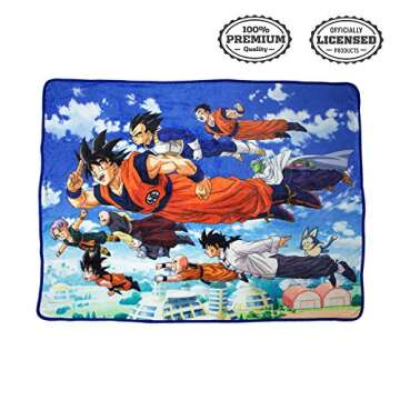 Cozy Dragon Ball Super Fleece Blanket with Goku & Vegeta