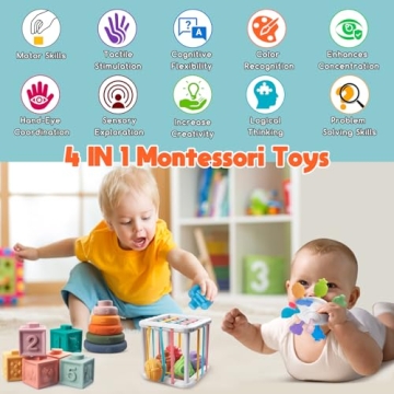 Montessori Baby Toy Set for 6-18 Months - 4 in 1 Fun