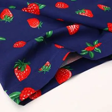 SheLucki Hawaiian Shirt for Men, Unisex Summer Beach Casual Short Sleeve Button Down Shirts, Printed Palmshadow Clothing Strawberry Blue XL