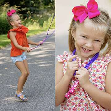Inventiv Kids Jump Rope, Cute Colorful Designs, 9ft Adjustable Length, Quality PVC, Suitable for Chi...