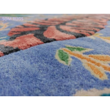 SOM RUGS Bengal Tiger Rug Tufted Wool Rug Hand Tufted Rug feet Large Animal Rug Multi Colored Rug Living Room Bedroom Room Kitchen (5x8 Feet)