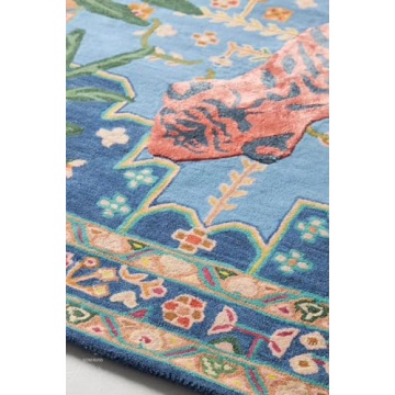 SOM RUGS Bengal Tiger Rug Tufted Wool Rug Hand Tufted Rug feet Large Animal Rug Multi Colored Rug Living Room Bedroom Room Kitchen (5x8 Feet)