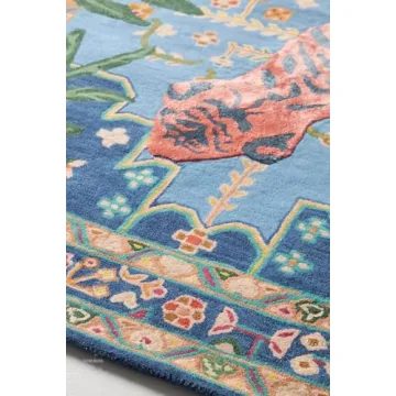 SOM RUGS Bengal Tiger Rug Tufted Wool Rug Hand Tufted Rug feet Large Animal Rug Multi Colored Rug Living Room Bedroom Room Kitchen (5x8 Feet)