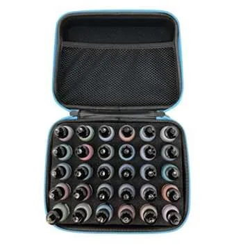 30x Tim Holtz Alcohol Ink .5oz Bottles (Assorted Colors), Pixiss Alcohol Ink Storage Carrying Case Organizer, Stores 30x 0.5-Ounce Bottles of Alcohol Ink, Stickles, Glossy Accents or Reinkers, Travel