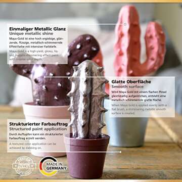 Viva Decor Maya Gold Fire Red Metallic Acrylic Paint