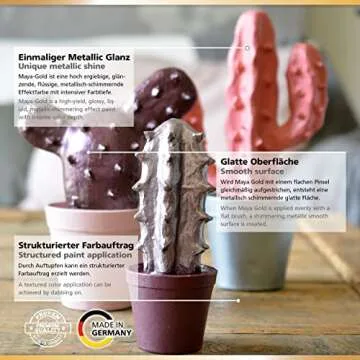 Viva Decor Maya Gold Fire Red Metallic Acrylic Paint