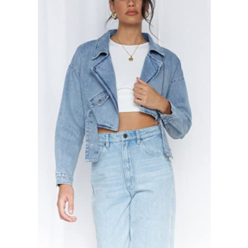 Chouyatou Women’s Boyfriend Jean Shacket Jacket