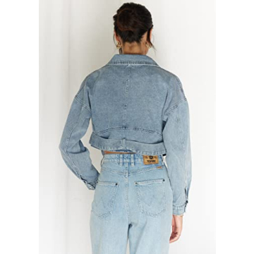 Chouyatou Women’s Boyfriend Jean Shacket Jacket